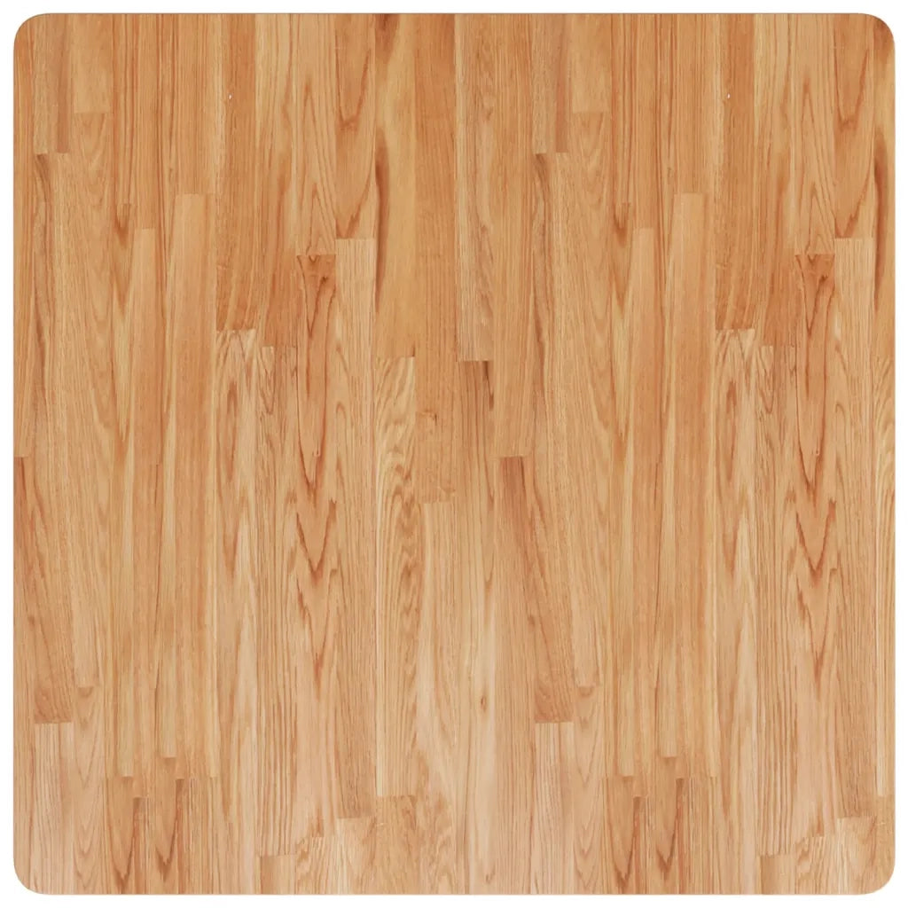 Piano Tavolo Quadrato Marrone Chiaro 80x80x2,5 Rovere Trattato