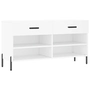 Panca Porta Scarpe | Scarpiera | Mobile per scarpe Bianca 102x35x55 cm in Legno Multistrato