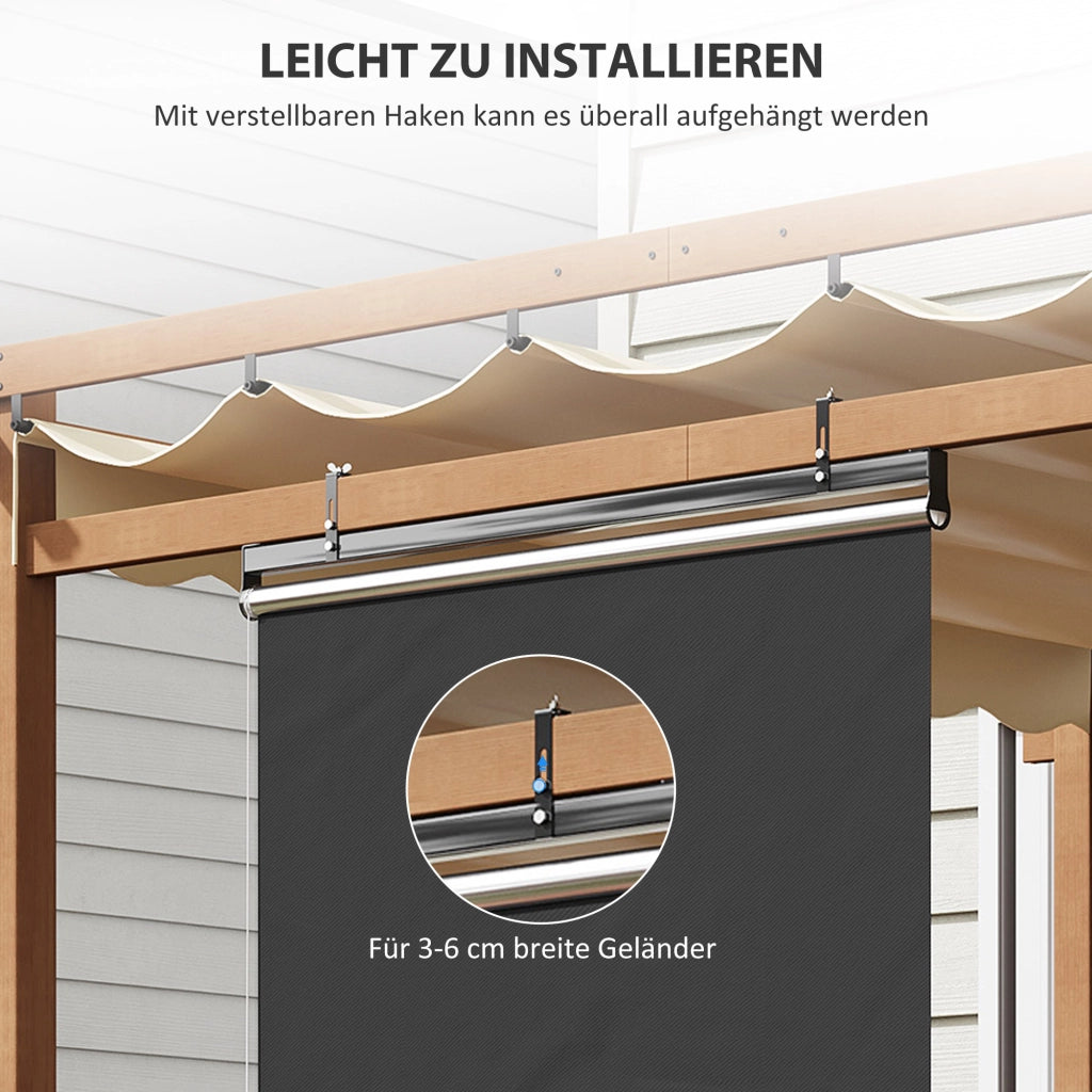 Tenda da sole verticale ¨C zephmum ¨C grigio scuro 124x222 cm