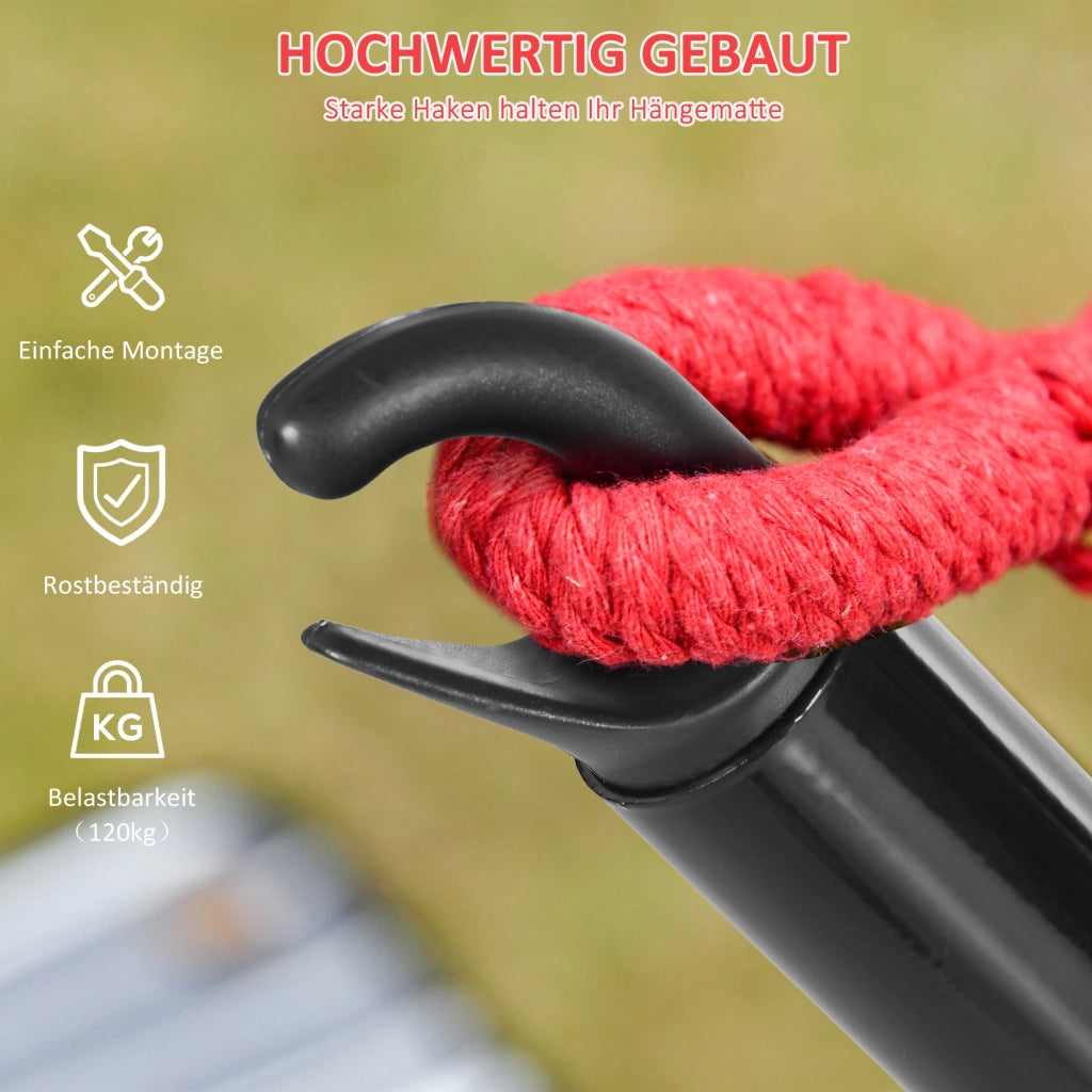 Supporto per Amaca da Giardino ¨C Xylo ¨C Acciaio Nero 300x90x100cm