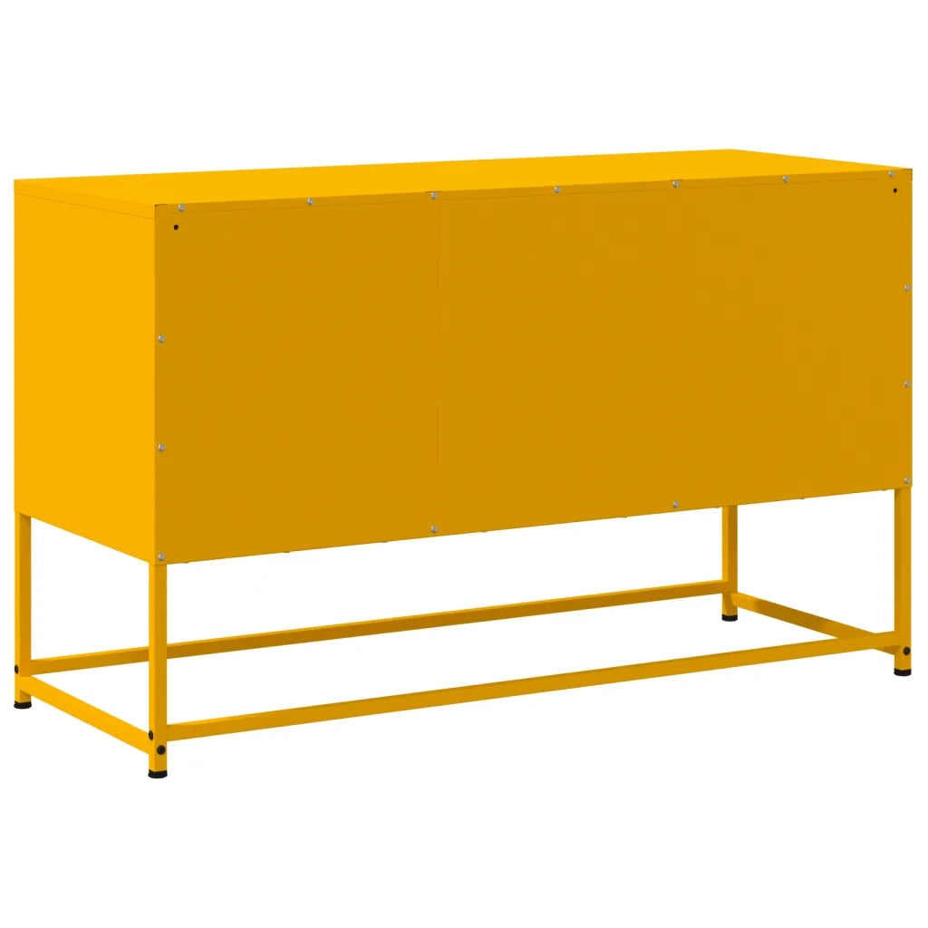 Mobile TV-Credenza TV-Console TV Giallo Senape 100,5x39x60,5 cm in Acciaio 189672