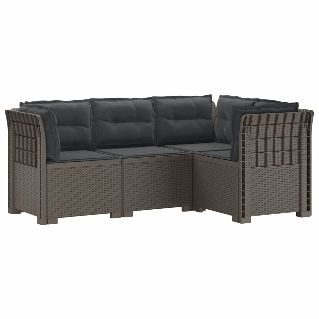 Divano da Giardino 4 Posti con Cuscini Aspetto Rattan PP 3443991
