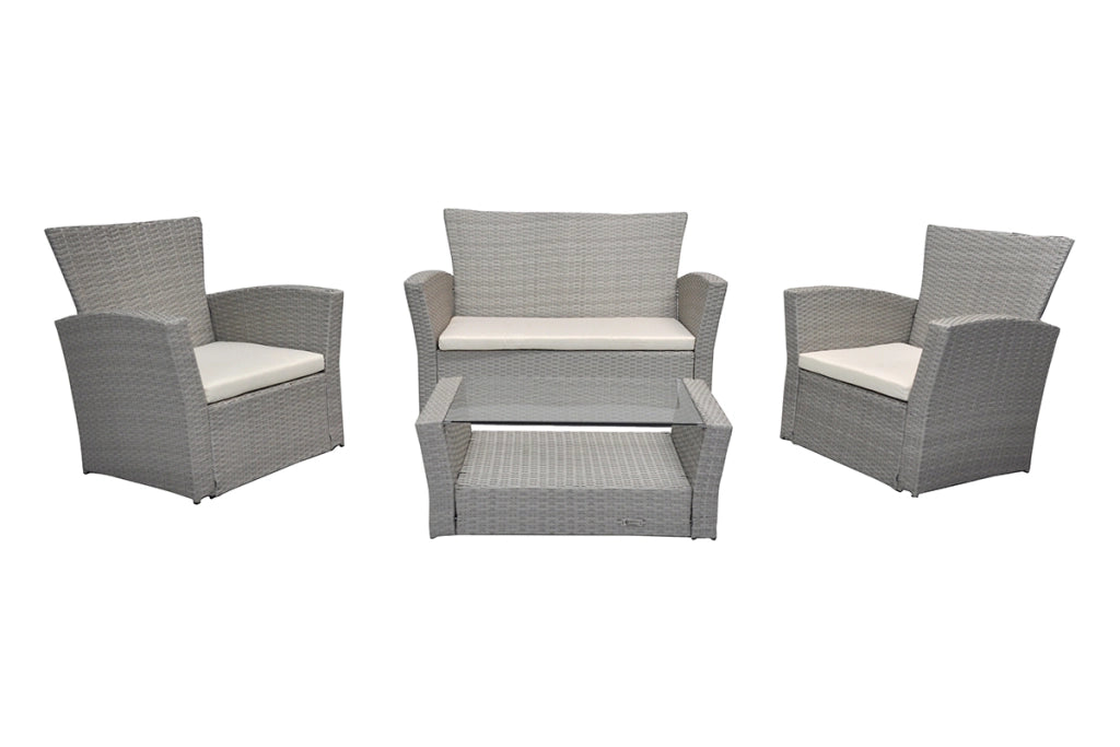 Salotto da giardino in rattan, set di divani da esterno in polyrattan tortora Aurora - RT-A03ZB