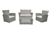 Salotto da giardino in rattan, set di divani da esterno in polyrattan tortora Aurora - RT-A03ZB