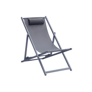Set Di 4 Sdrai Mare Alluminio Antracite/Text Antracite Moia
