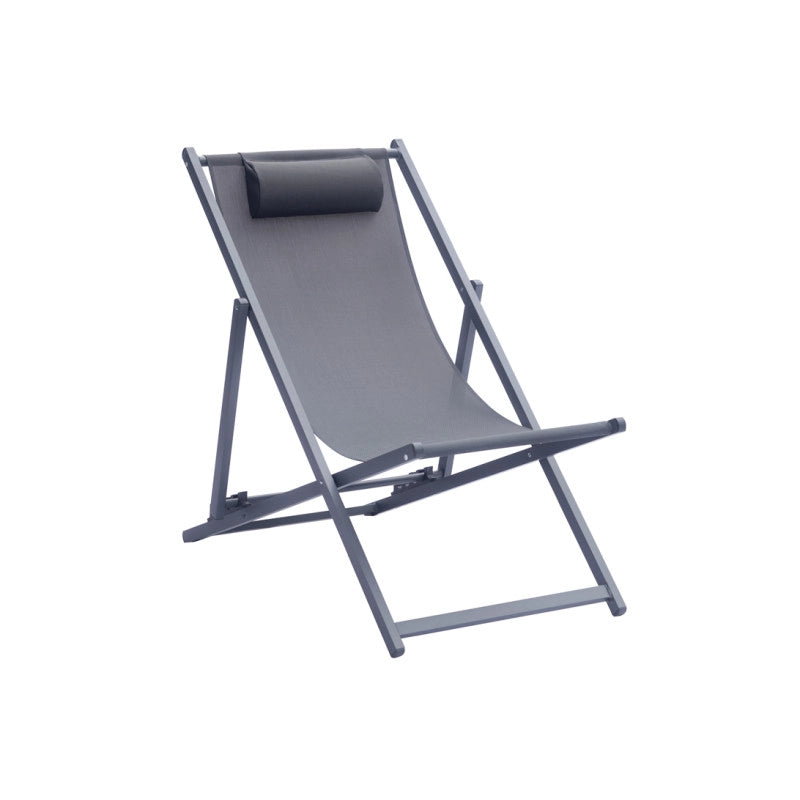 Set Di 4 Sdrai Mare Alluminio Antracite/Text Antracite Moia