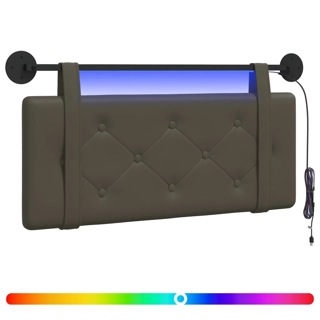 Testiera | Testata sospesa Con luce LED Grigio Similpelle