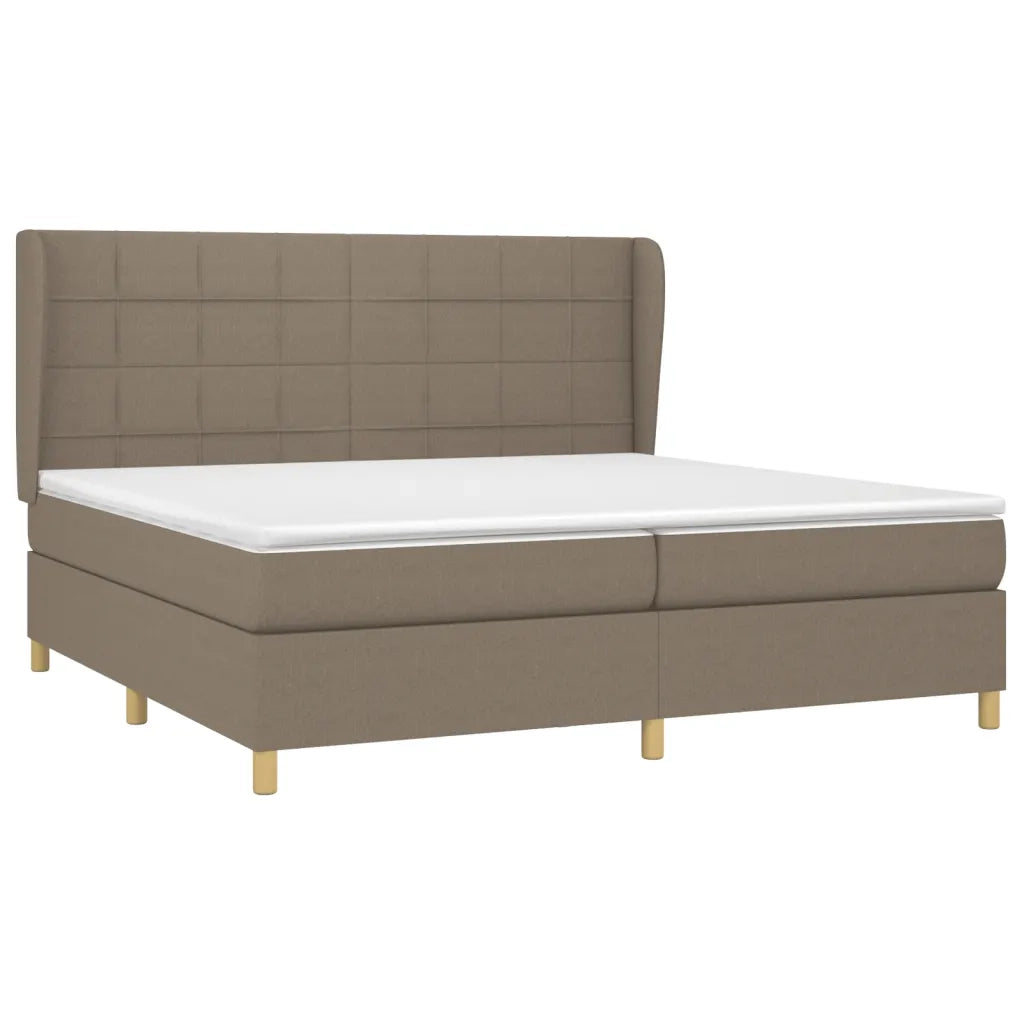 Giroletto a Molle con Materasso Tortora 200x200 cm in Tessuto 3128553