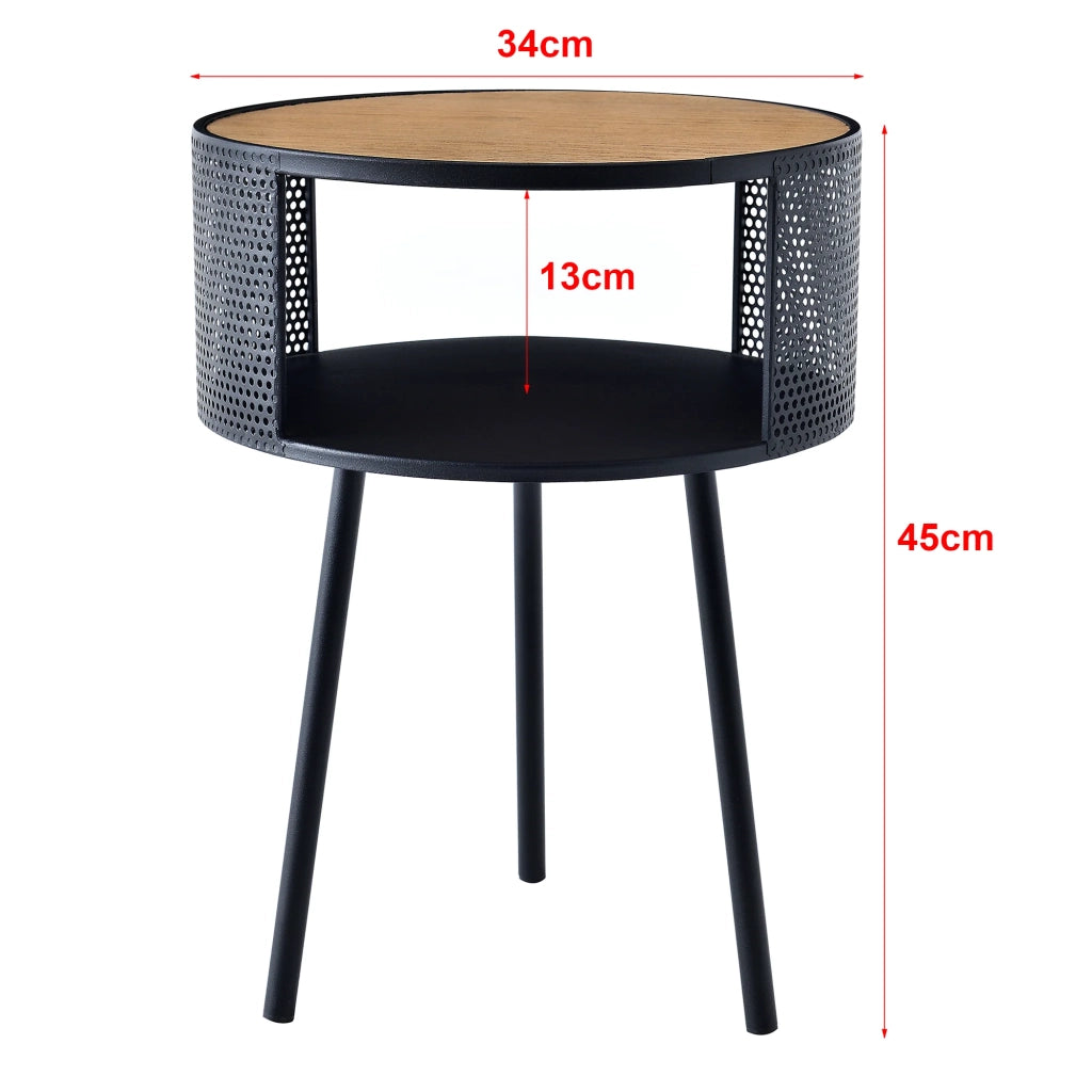 Tavolino laterale con spazio interno di contenimento effetto legno nero 03_0008598