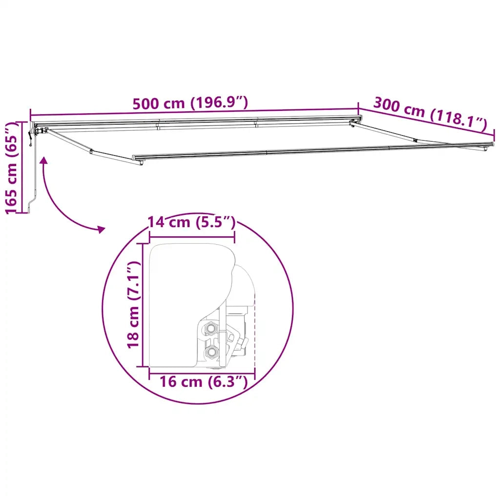 Struttura della tenda Regolabile Antracite 5 x 3 m Acciaio 42002539