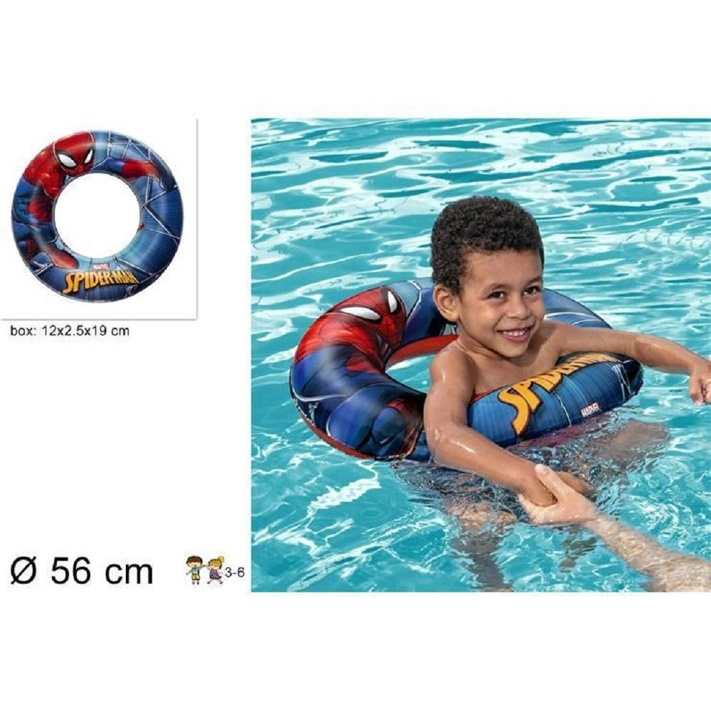 Trade Shop - Salvagente Gonfiabile Spider-man Multicolore 56cm Da Spiaggia Mare Piscina 98003 -