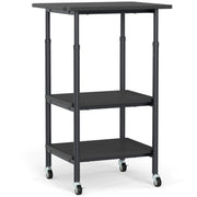 Carrello stampante a con ripiani di stoccaggio e ruote con blocco-Scaffale di stoccaggio mobile per scanner e fax Nero