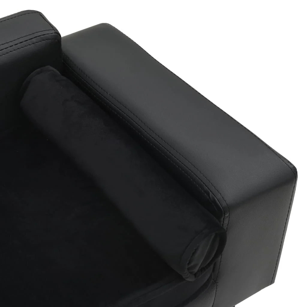 Divano per cani nero 81 cm in peluche e sintetico nero 02_0000208