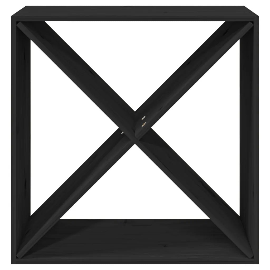 Portabottiglie Nero 62x25x62 cm in Legno Massello di Pino