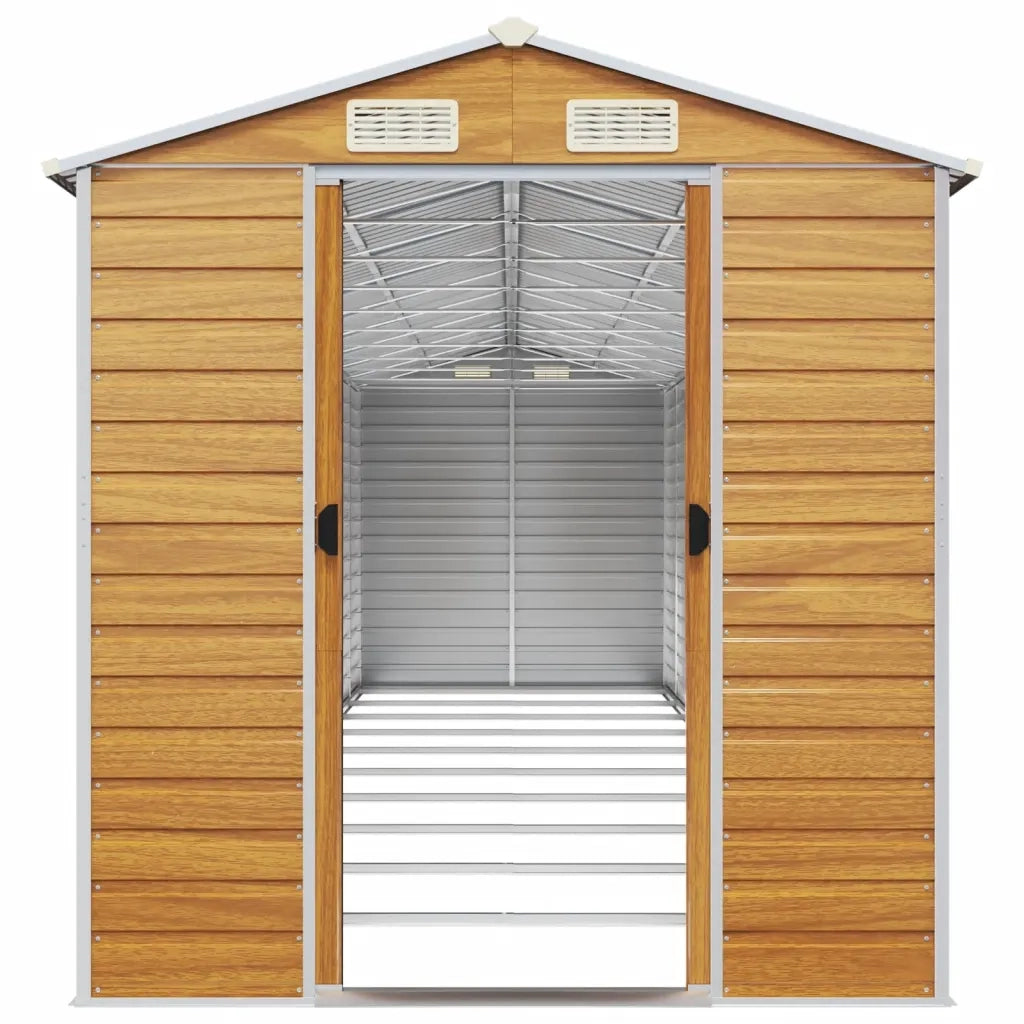 Capanno Giardino Marrone Chiaro 191x895x198cm Acciaio Zincato 3188284
