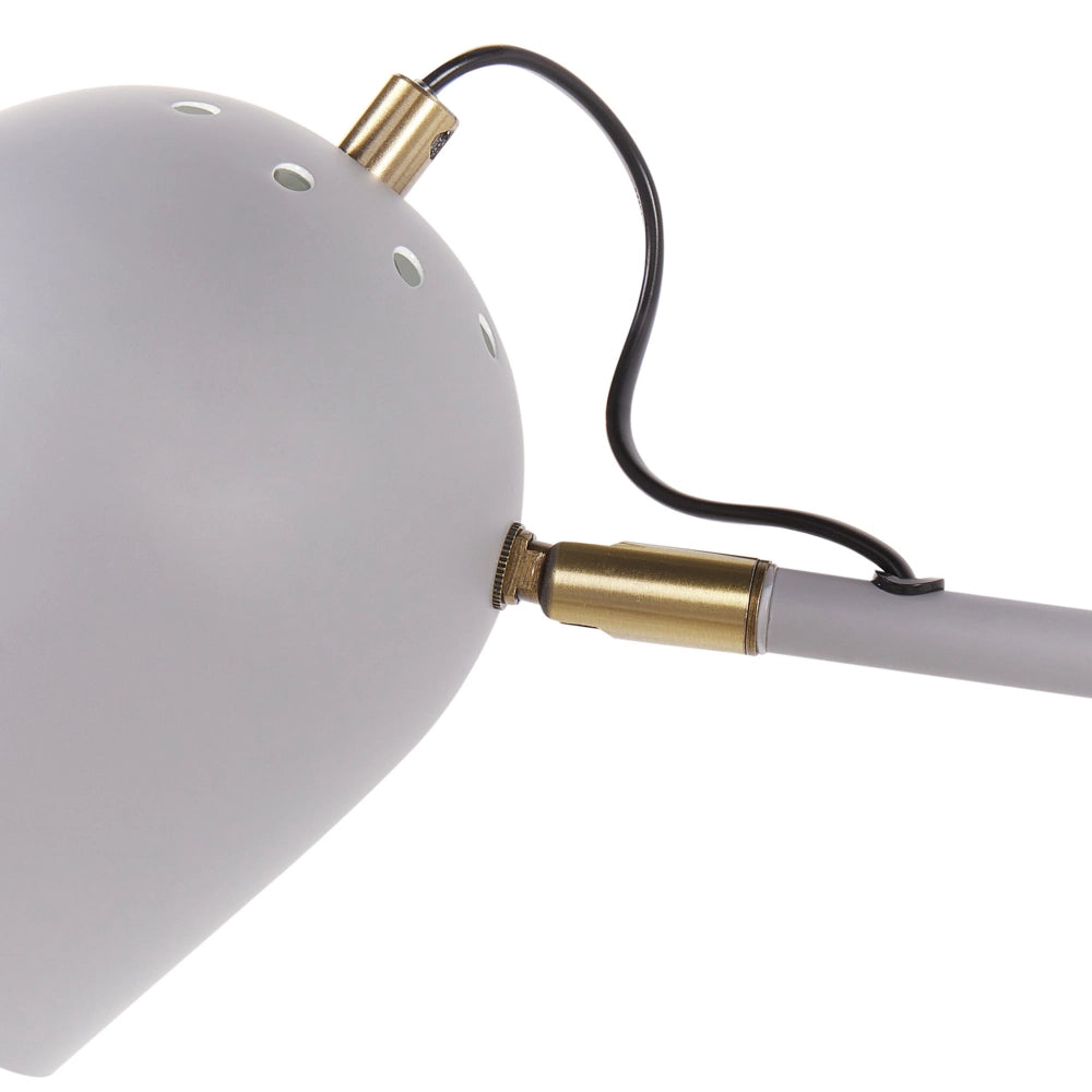 Lampada da parete moderna con 2 paralumi rotondi in metallo con bracci regolabili grigio chiaro look moderno glamour elegante