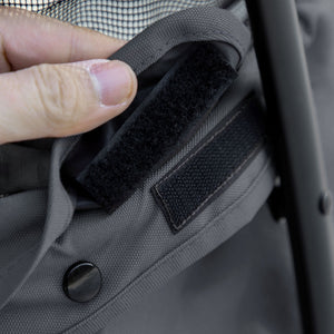 Passeggino per Cani Pieghevole 82x47x97 cm con Borsa e 2 Guinzagli Grigio e Nero