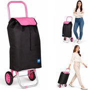 Carrello Poseidon Rosa con Interni Termici Trolley Frigo 35L Ruote 36x30x90cm