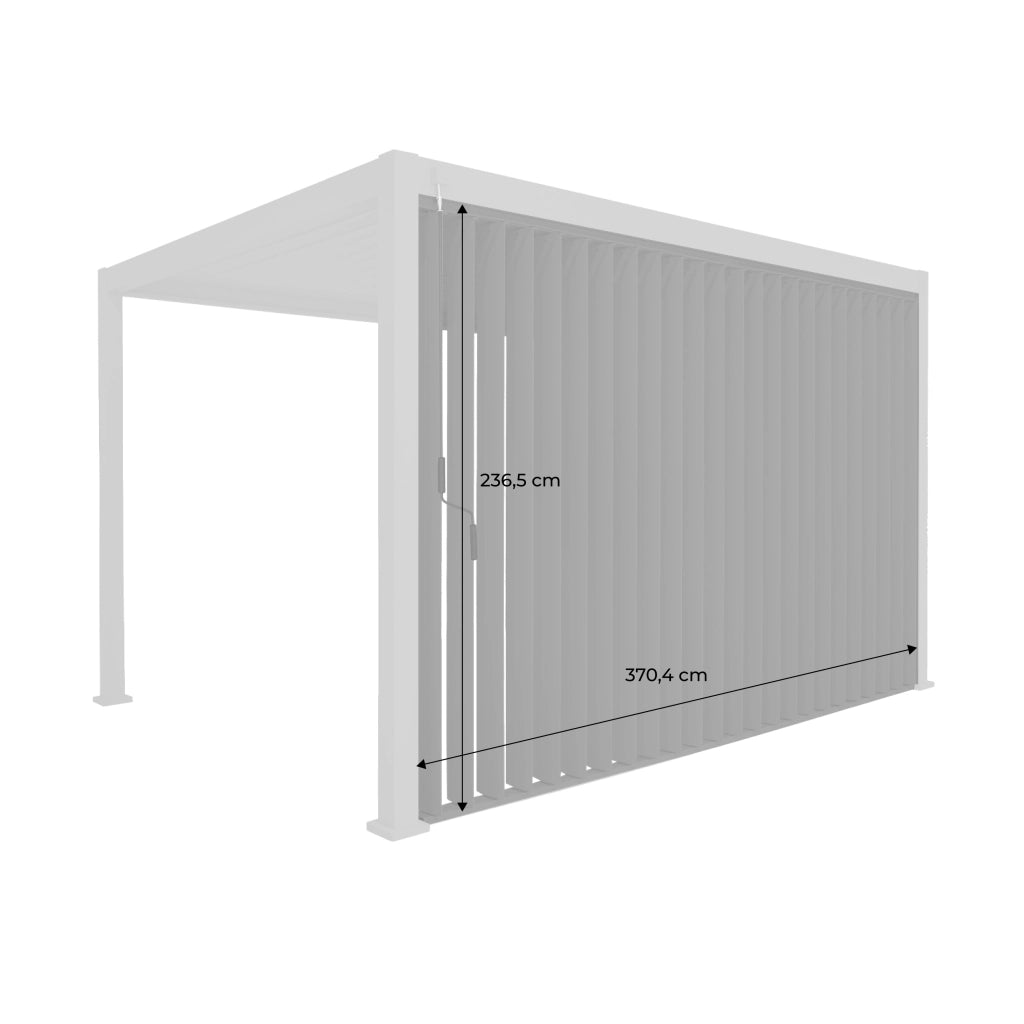 Pannello verticale a lamelle orientabili 4m per pergola bioclimatica