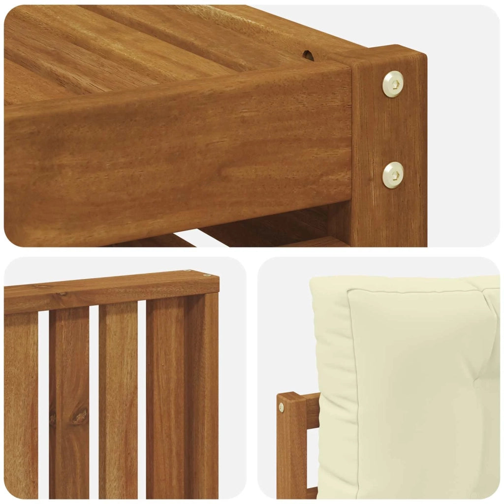 Set di divani da esterno con cuscino 9 pcs Naturale e Crema 3373215