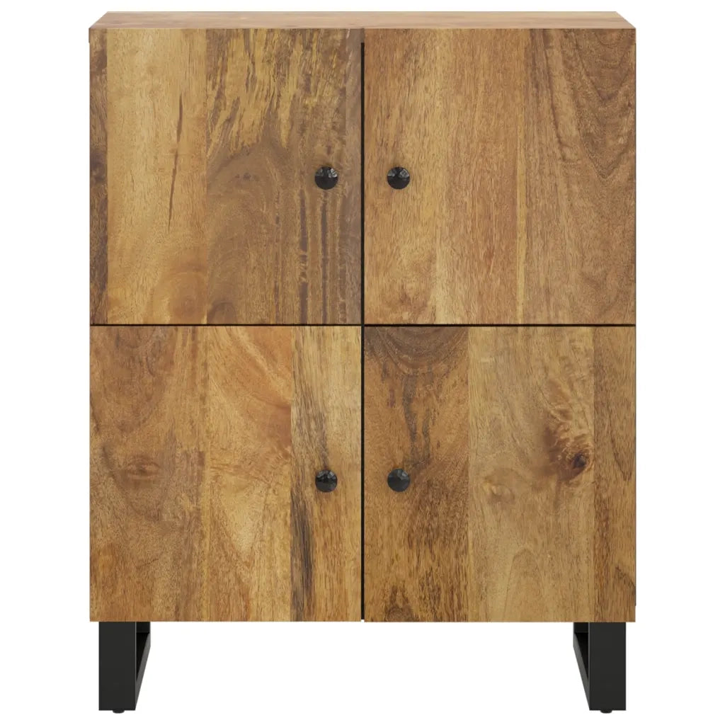 Credenza con 4 Ante-Buffet-Armadio da cucina 60x33x75 cm in Legno Massello di Mango