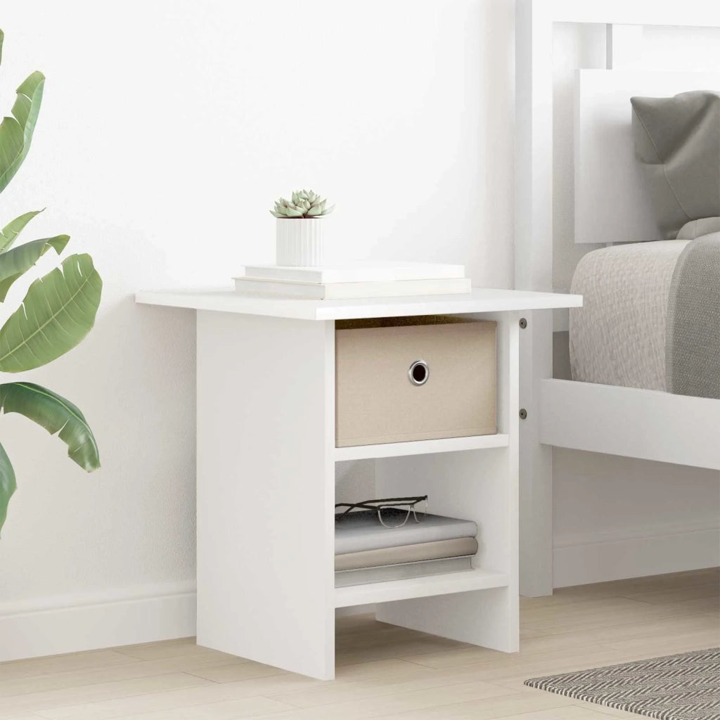 Comodino 2 pcs Bianco 41 x 40 x 45 cm Legno multistrato