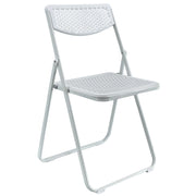 SEDIA PIEGHEVOLE SMARTY SALVASPAZIO METALLO E POLIPROPILENE RICHIUDIBILE SLIM PORTATILE Bianco / Bianco