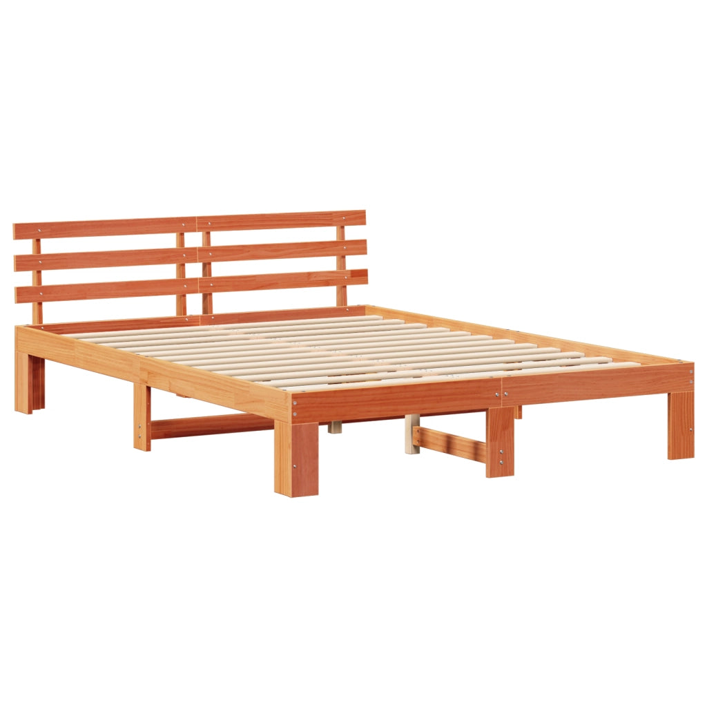 Struttura Letto in Legno di Pino Marrone cerato Legno massello