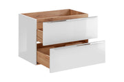 Mobile sottolavabo 80 cm 2 cassetti Capri White 80 x 57 x 46 cm