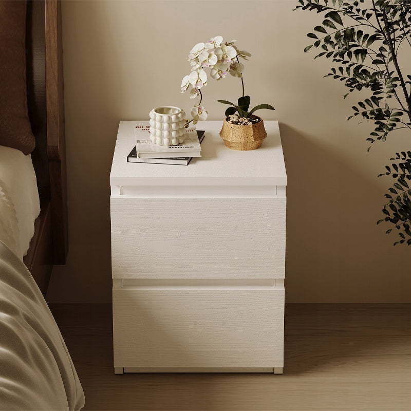 Comodino tavolino per camera da letto soggiorno 2 cassetti loft bianco moderno