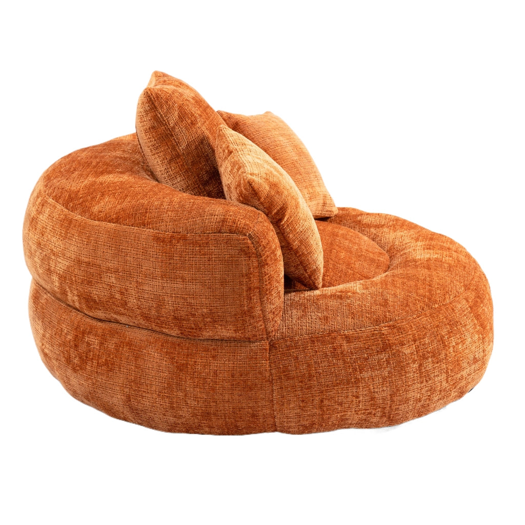 Sitzsack Lazy Sofa in Chenille Arancione 108 x 108 x 52 cm