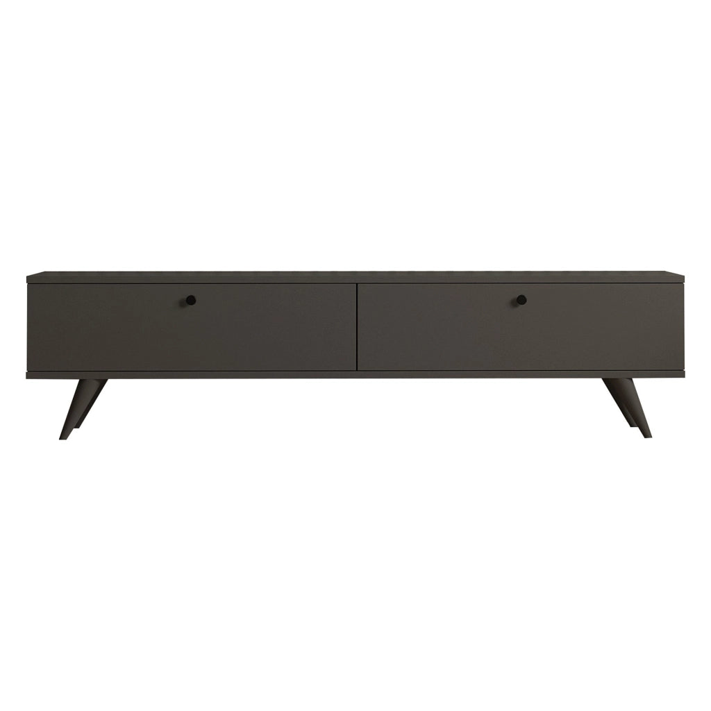 Atestino, Mobile Porta tv 2 Vani, 160x25x40h cm Nero Antracite
