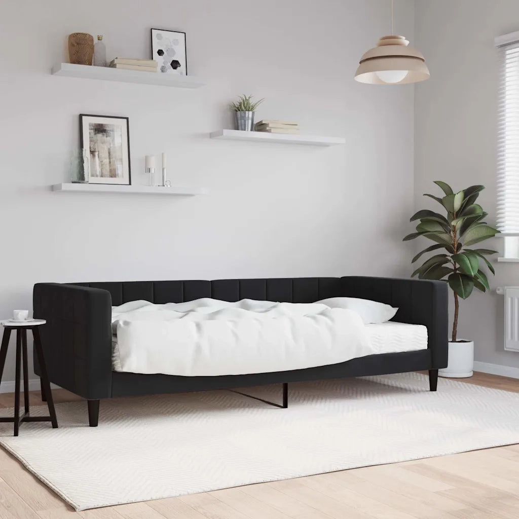 Divano letto | Sof¨¤ letto | Letto singolo con Materasso Nero 90x190 cm in Velluto