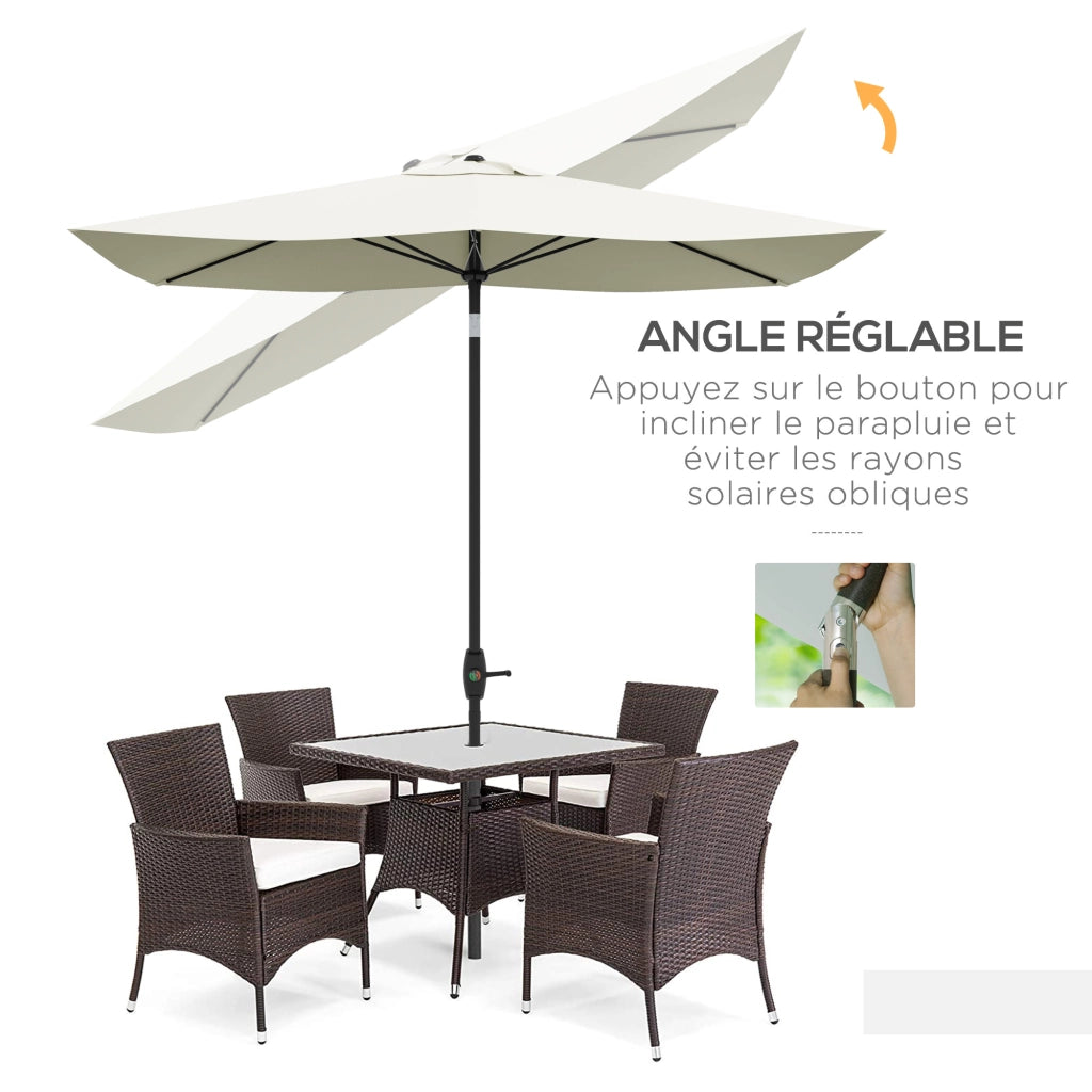 Parasole rettangolare inclinabile ¨C zephmum ¨C beige 200x300 cm