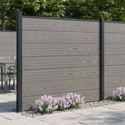 Pannello di Recinzione WPC e Alluminio Grigio 42039065