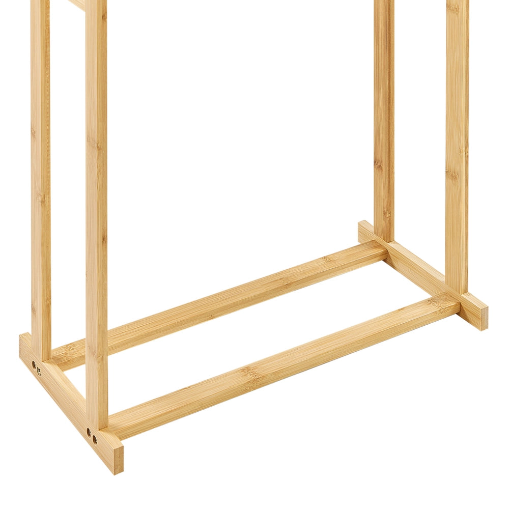 Portasciugamani in marrone chiaro di bambù 85x45 cm 2 binari Accessori per il bagno