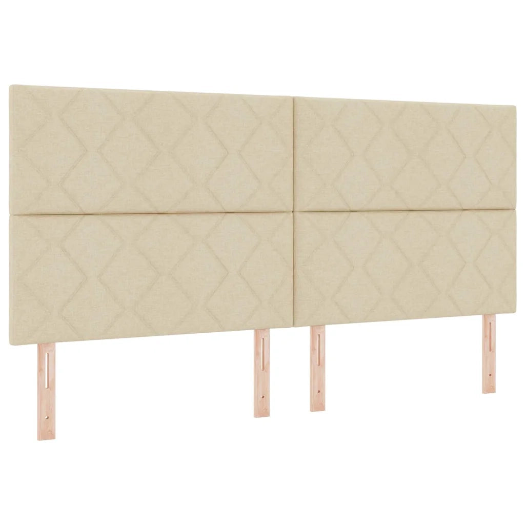 Letto a molle con testiera Crema 200 x 200 cm Tessuto 3344175