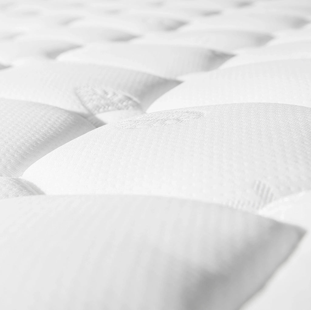 Letto imbottito 90x200 cm in lino beige con LED; USB e vano contenitore; con materasso