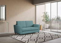 Divano 2 Posti 152x85x85 cm Yasel in Tessuto Petrolio