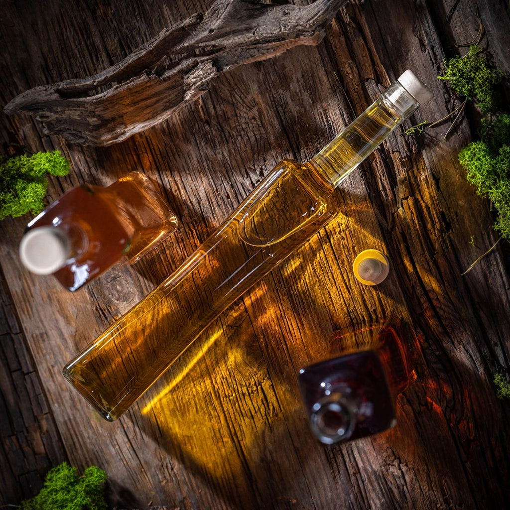 KADAX Quadra Glass Bottle 500 ml 0.5L Moonshine Liqueur Bottles 50pcs + Tap T