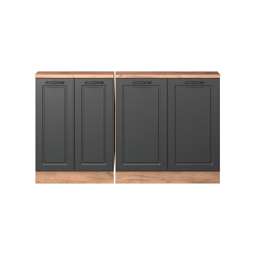 Set di mobili sottotetto Rion Antracite rustico/Rovere dorato Set di 2 Vicco