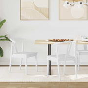 Sedia da pranzo 2 pcs Bianco e Bianco Legno di gomma solido 42020408