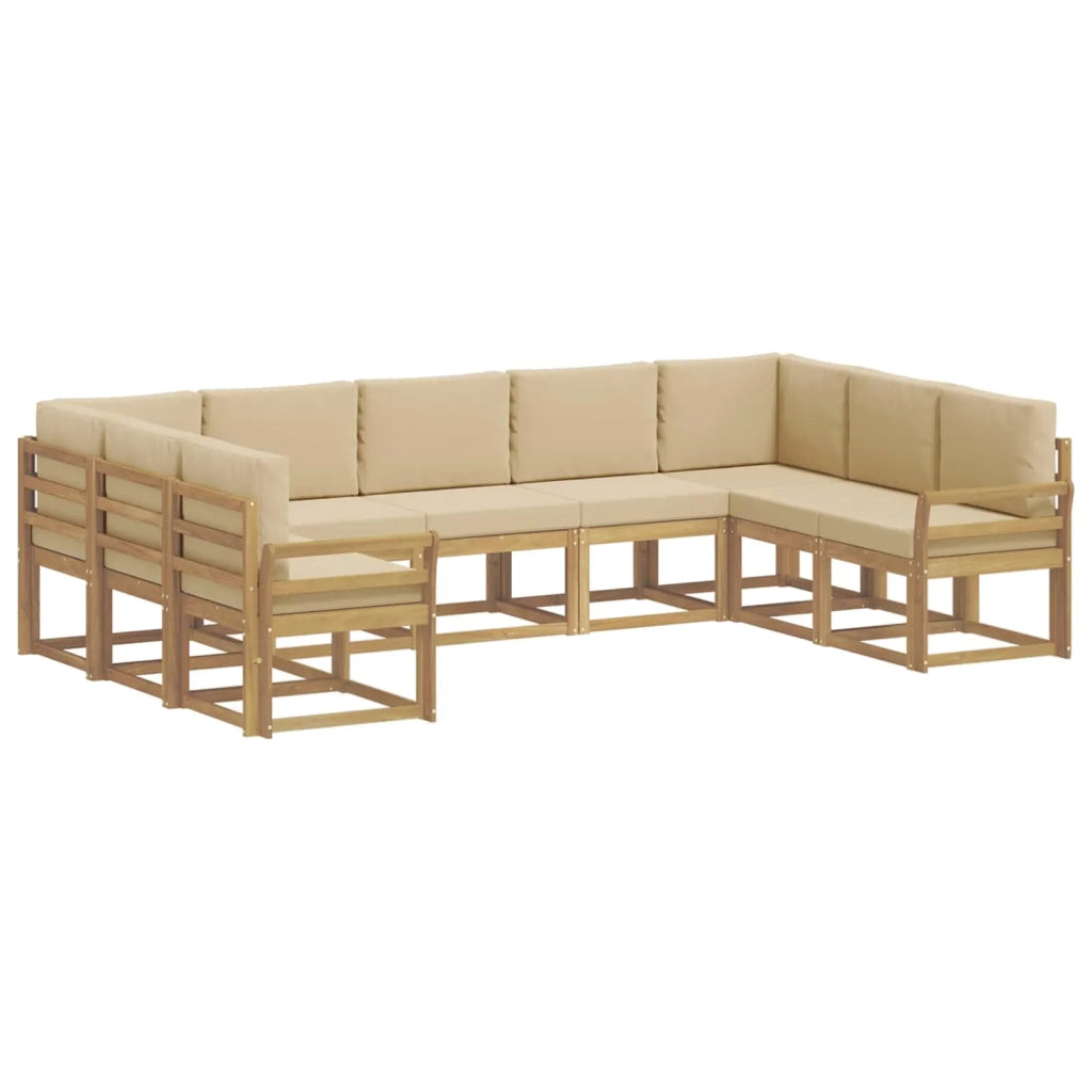 Set di divani da esterno 9 pz Bianco e Beige 3388222