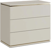 Cassettiera per camera da letto Linette, Oro, 80 x 70 cm con 3 cassetti