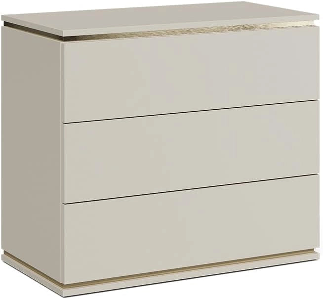 Cassettiera per camera da letto Linette, Oro, 80 x 70 cm con 3 cassetti