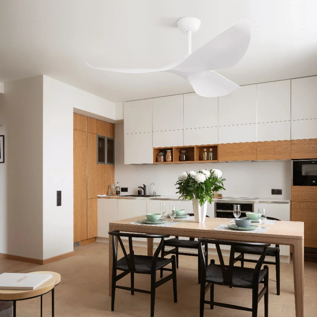 Ventilatore da soffitto 96,5 cm senza luce, motore DC e telecomando, per interni/esterni, moderno, per camera e soggiorno