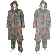 Trade Shop - Giacca Mantella Impermeabile Mimetica Militare Pvc Antipioggia Con Cappuccio -