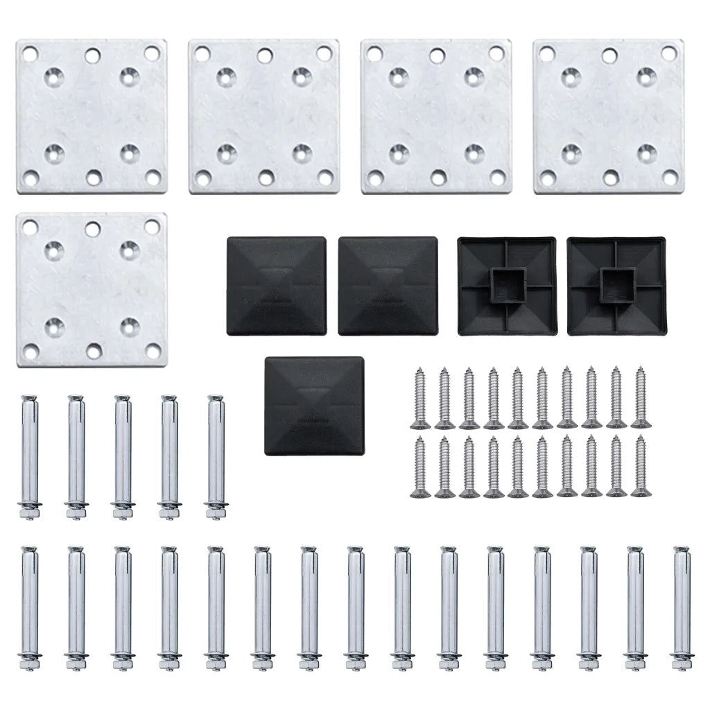 Set Pannelli di Recinzione in WPC 699x146 cm Nero