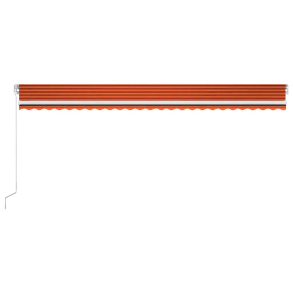 Tenda da Sole Retrattile Manuale LED 600x300 cm Arancio Marrone cod mxl 43680