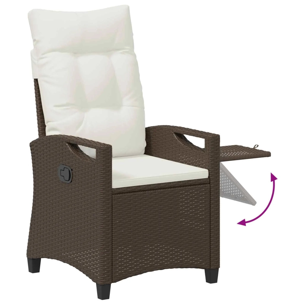 Sedia da giardino reclinabile Marrone e Crema 56 x 60 x 112 cm